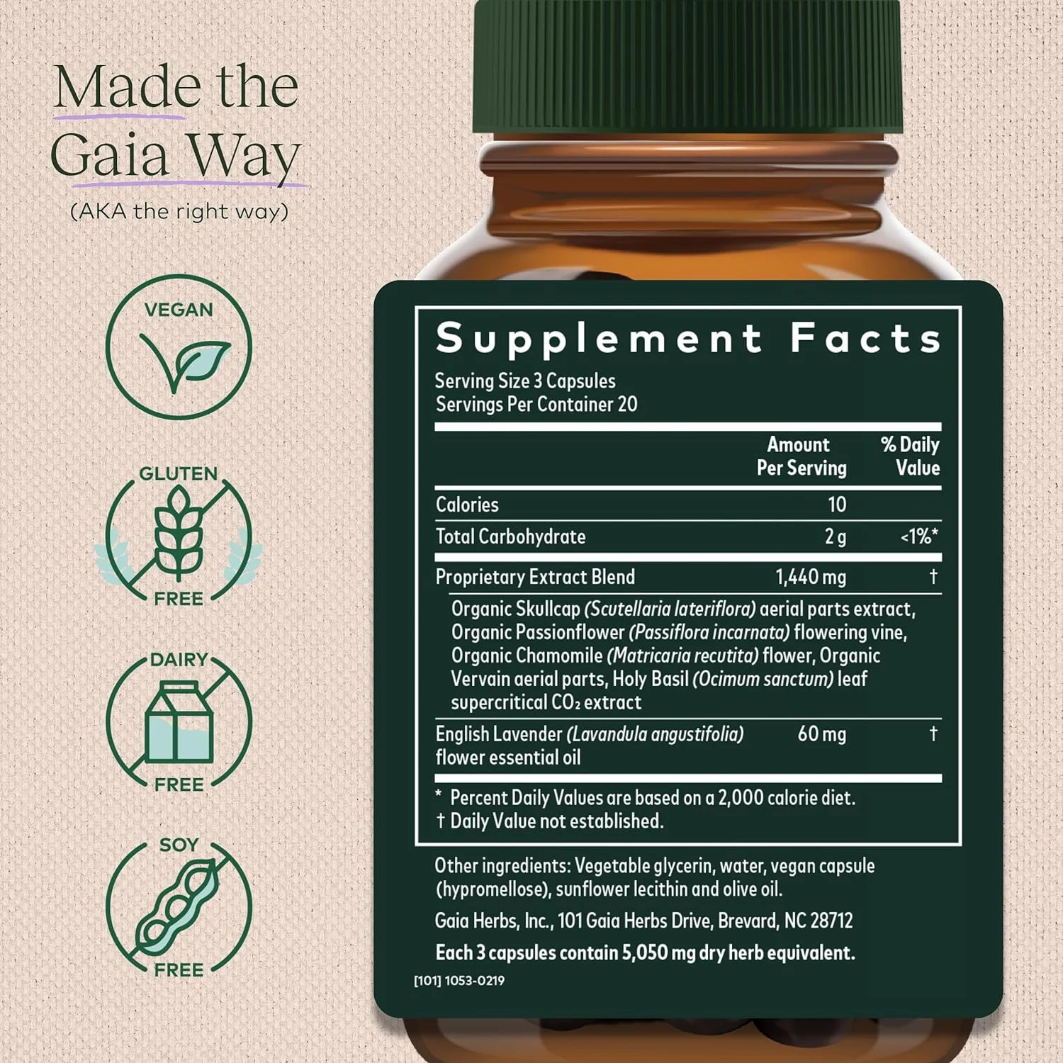 Gaia Herbs Calm A.S.A.P. Stress Support Supplement - with Skullcap, Passionflower, Chamomile, Vervain, Holy Basil  More to Support a Natural Calm - 60 Vegan Liquid Phyto-Capsules (20-Day Supply)