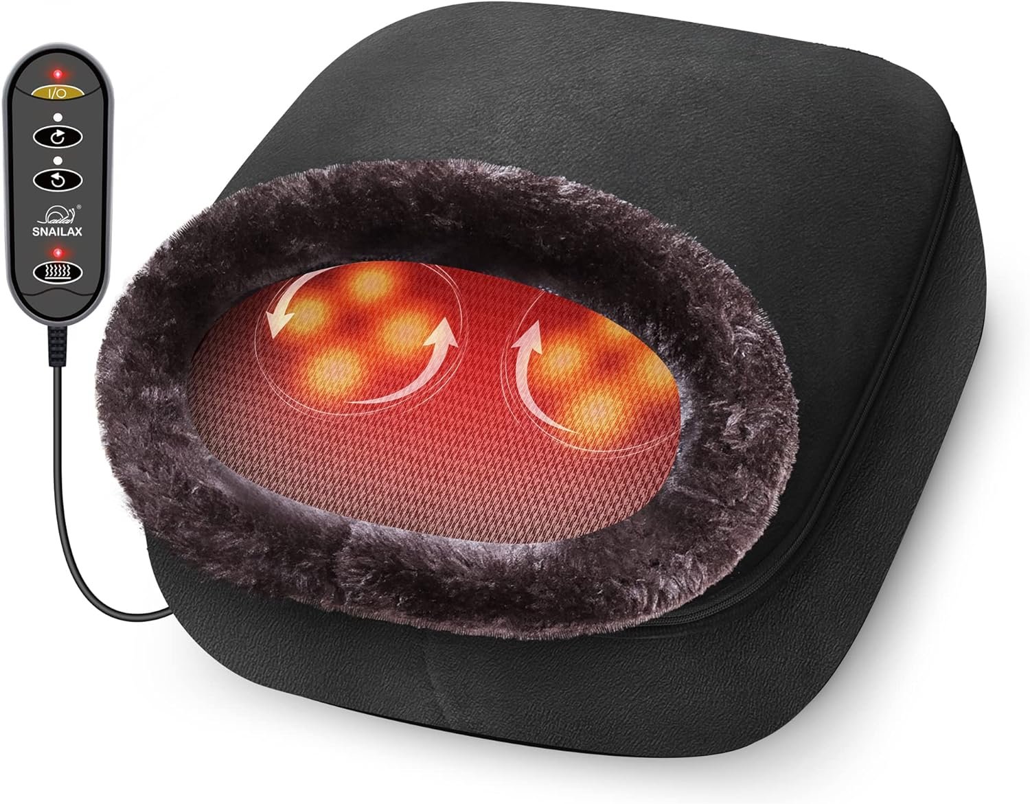 Snailax 2-in-1 Shiatsu Foot and Back Massager with Heat - Kneading Feet Massager Machine with Heating Pad, Cushion or Foot Warmer,Massagers for Back and Foot Relief