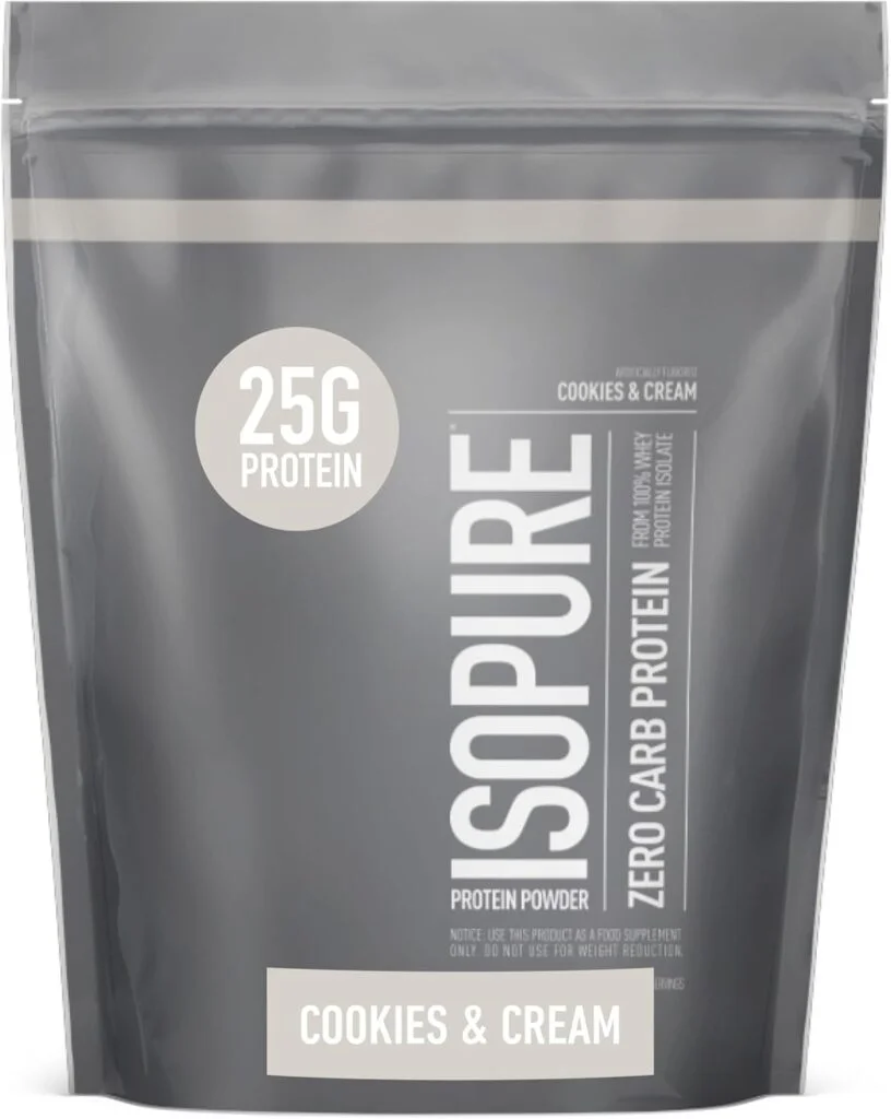 Isopure Protein Powder, Zero Carb Whey Isolate, Gluten Free, Lactose Free, 25g Protein, Keto Friendly, Cookies  Cream, 15 Servings, 1 Pound (Packaging May Vary)