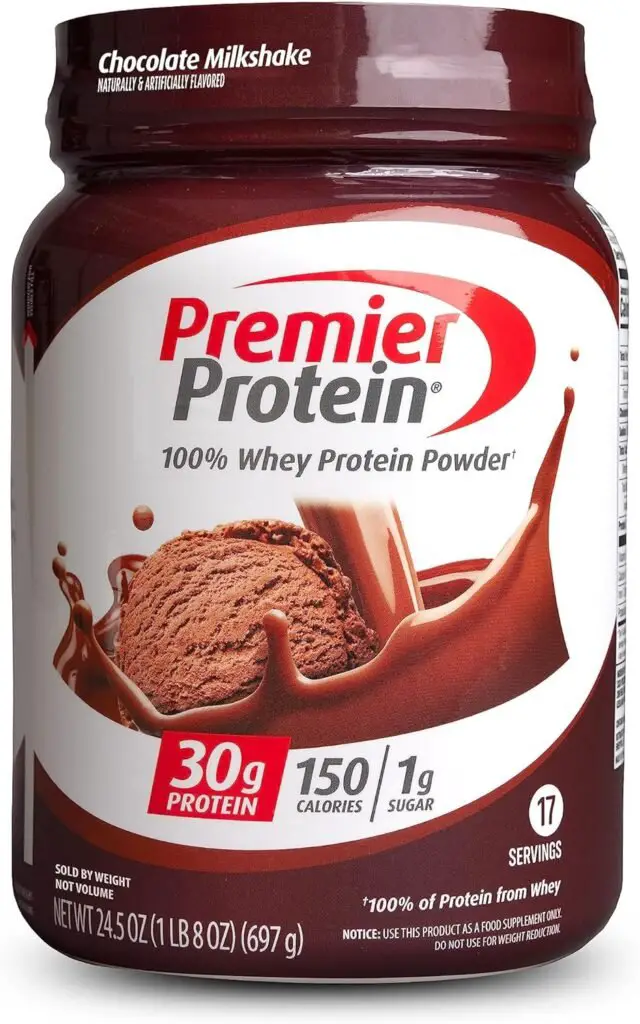 Premier Protein Powder, Chocolate Milkshake, 30g Protein, 1g Sugar, 100% Whey Protein, Keto Friendly, No Soy Ingredients, Gluten Free, 17 Servings, 23.9 Ounce (Pack of 1)