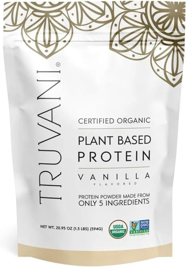 Truvani Pea Protein Powder, Vanilla, 20.9oz, 1pk, 20 Servings