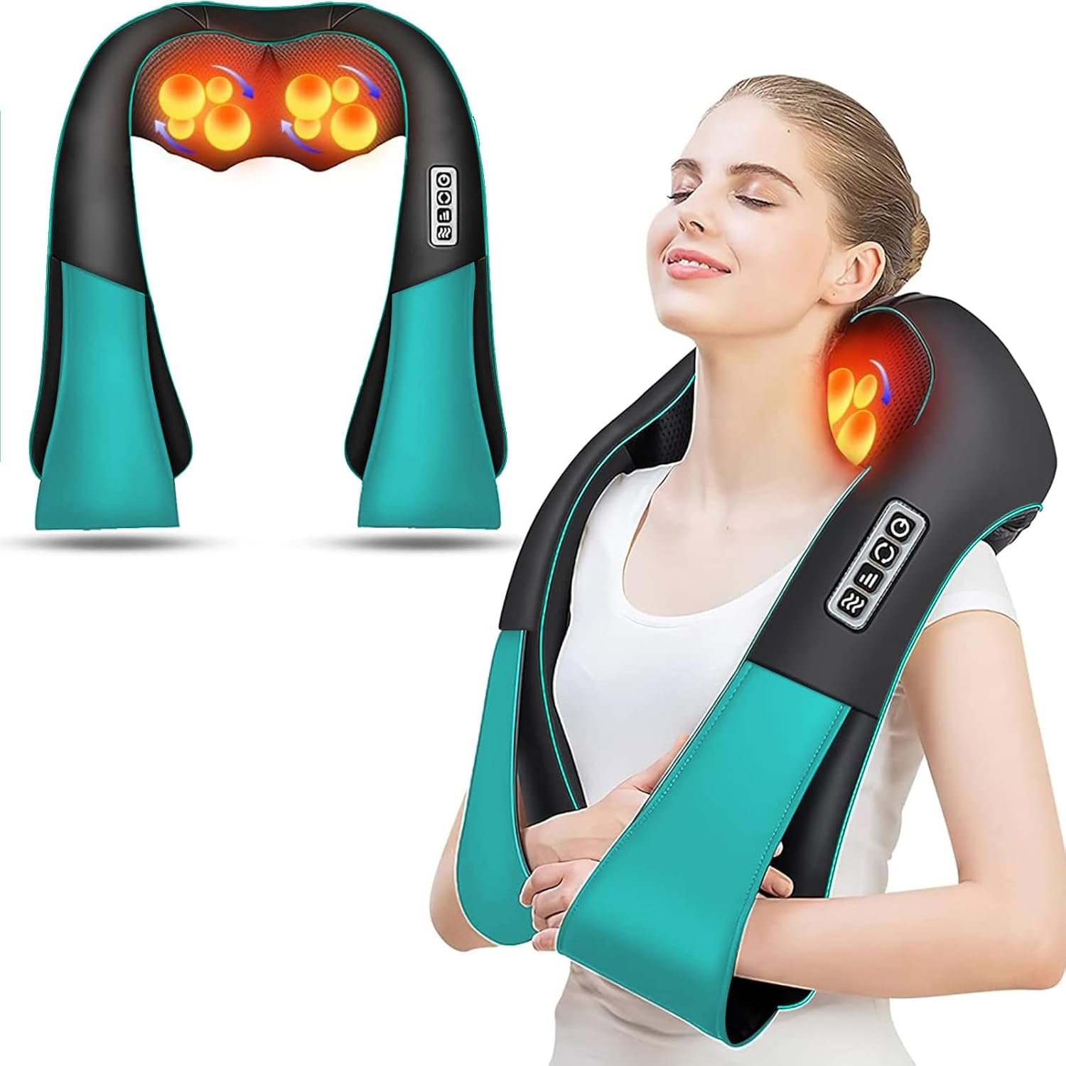 AERLANG Fathers Day Dad Gifts Neck Massger,Shiatsu Neck and Back Massager with Heating Neck and Shoulder Massager Deep Kneading Pillow for Massage Home Office Car Use Gifts for Women Men Dad Mom