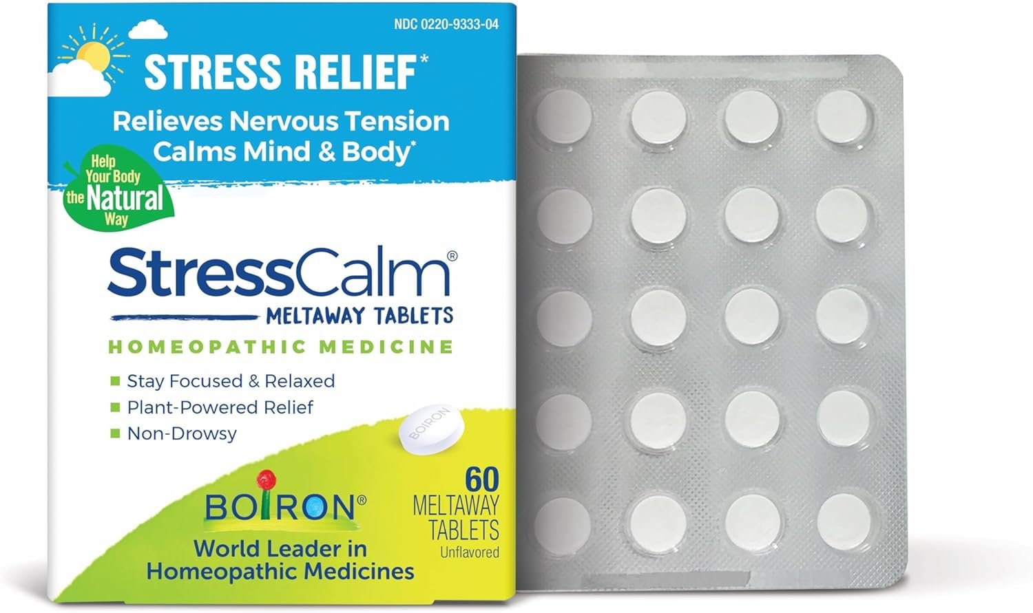 Boiron StressCalm for Relief of Stress, Anxiousness, Nervousness, Irritability, and Fatigue - 60 Count