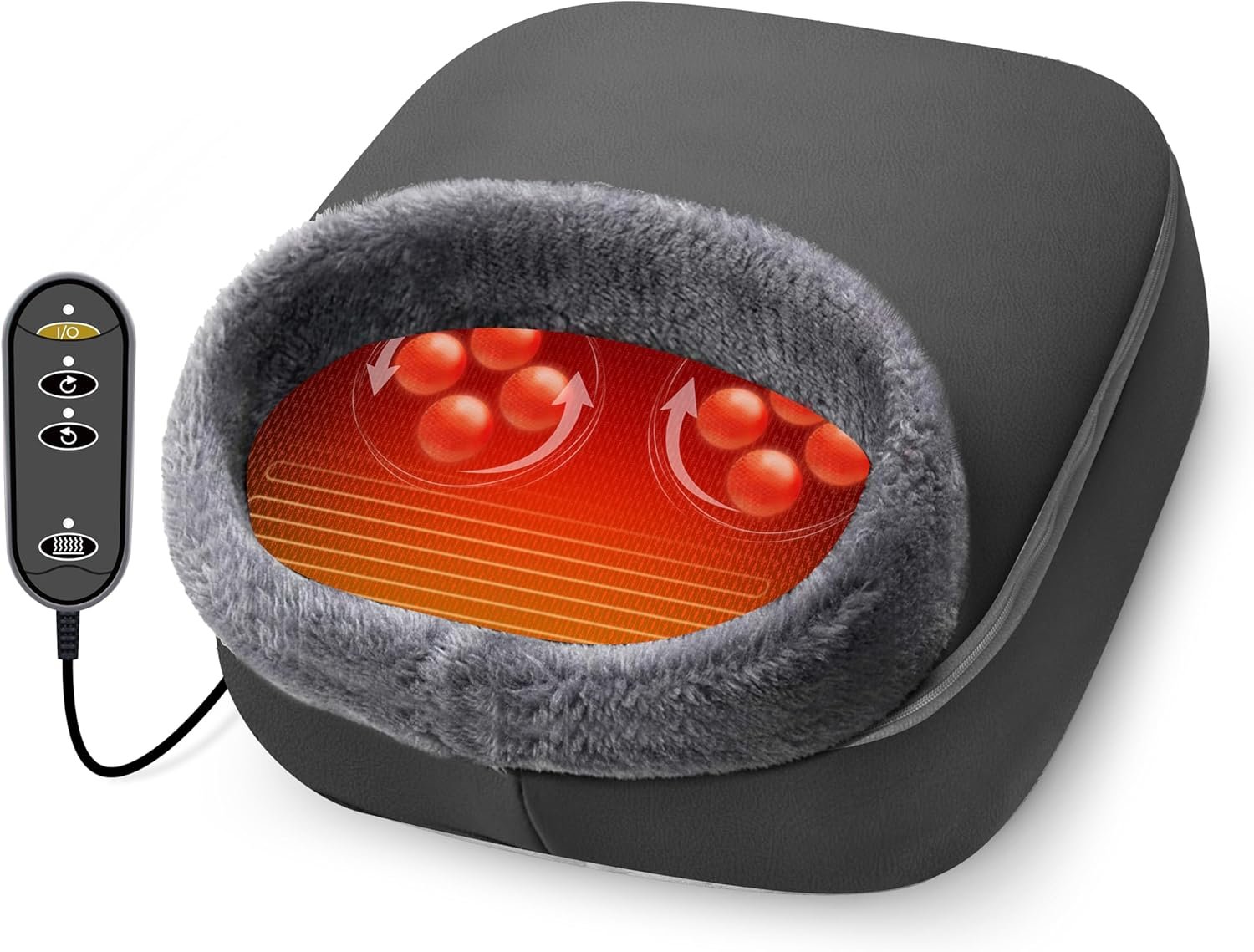 CooCoCo 2-in-1 Shiatsu Foot Massager with Heat - Christmas Gifts for Men, Kneading Feet Massager Machine Cushion or Foot Warmer, Massagers for Back and Foot Relief