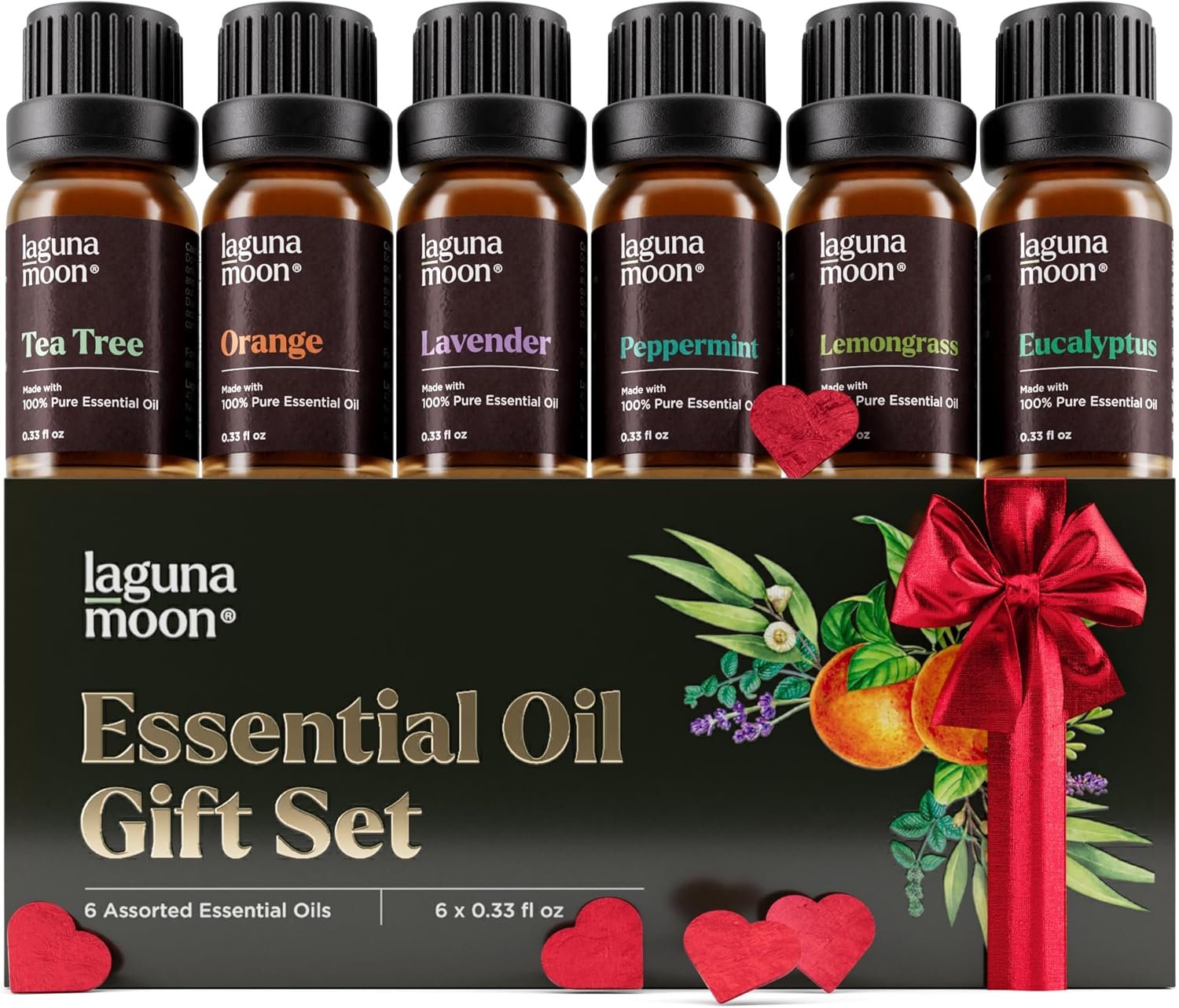 Essential Oils Set - Top 6 Blends for Diffusers, Home Care, Candle Making Scents, Fragrance, Aromatherapy, Humidifiers, Gifts - Peppermint, Tea Tree, Lavender, Eucalyptus, Lemongrass, Orange (10mL)