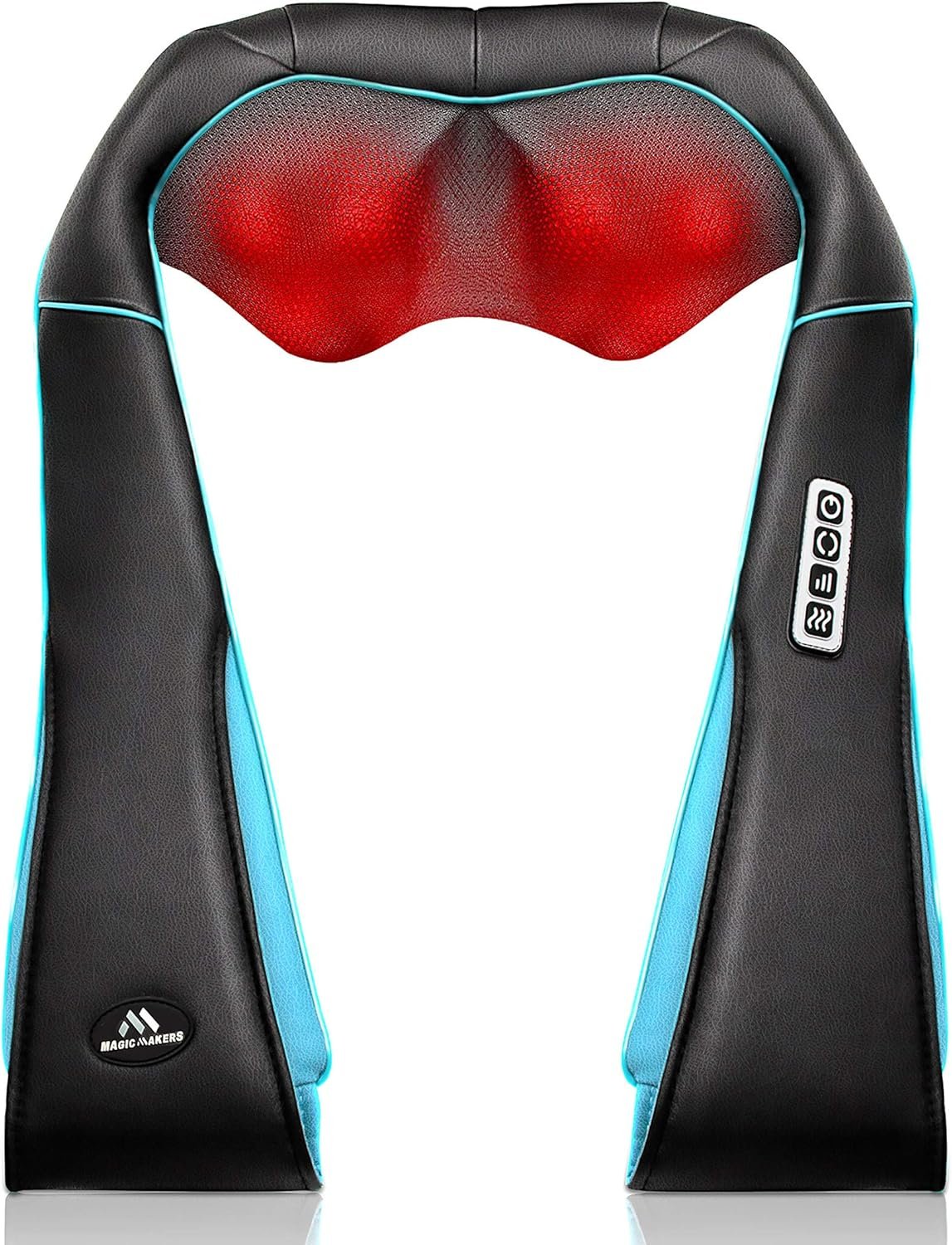 MagicMakers Neck Massager with Heat - Electric Shiatsu Deep Kneading Back Massage for Neck Pain, Shoulder, Waist, Relax Gift for Her/Him/Women/Men/Dad/Mom/Christmas/Mothers Day/Fathers Gifts