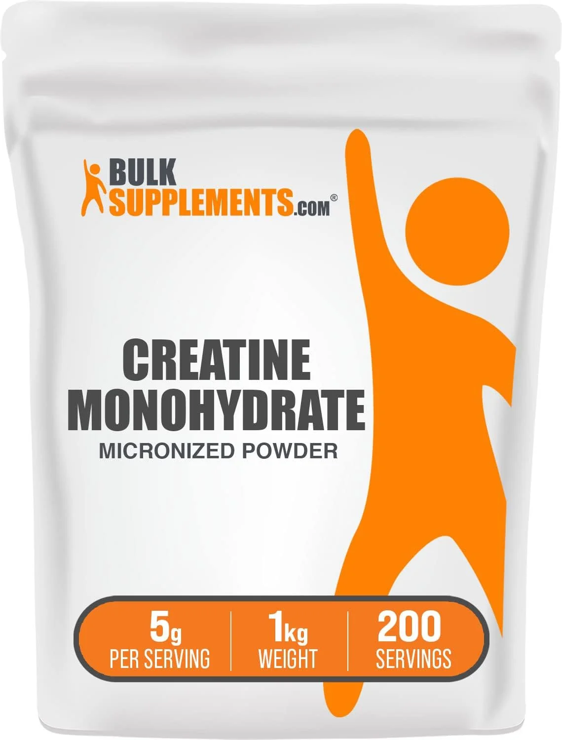 BulkSupplements.com Creatine Monohydrate Powder - Micronized Creatine Powder, Unflavored - Pure  Gluten Free, 5g (5000mg) per Servings, 1kg (2.2 lbs) (Pack of 1)