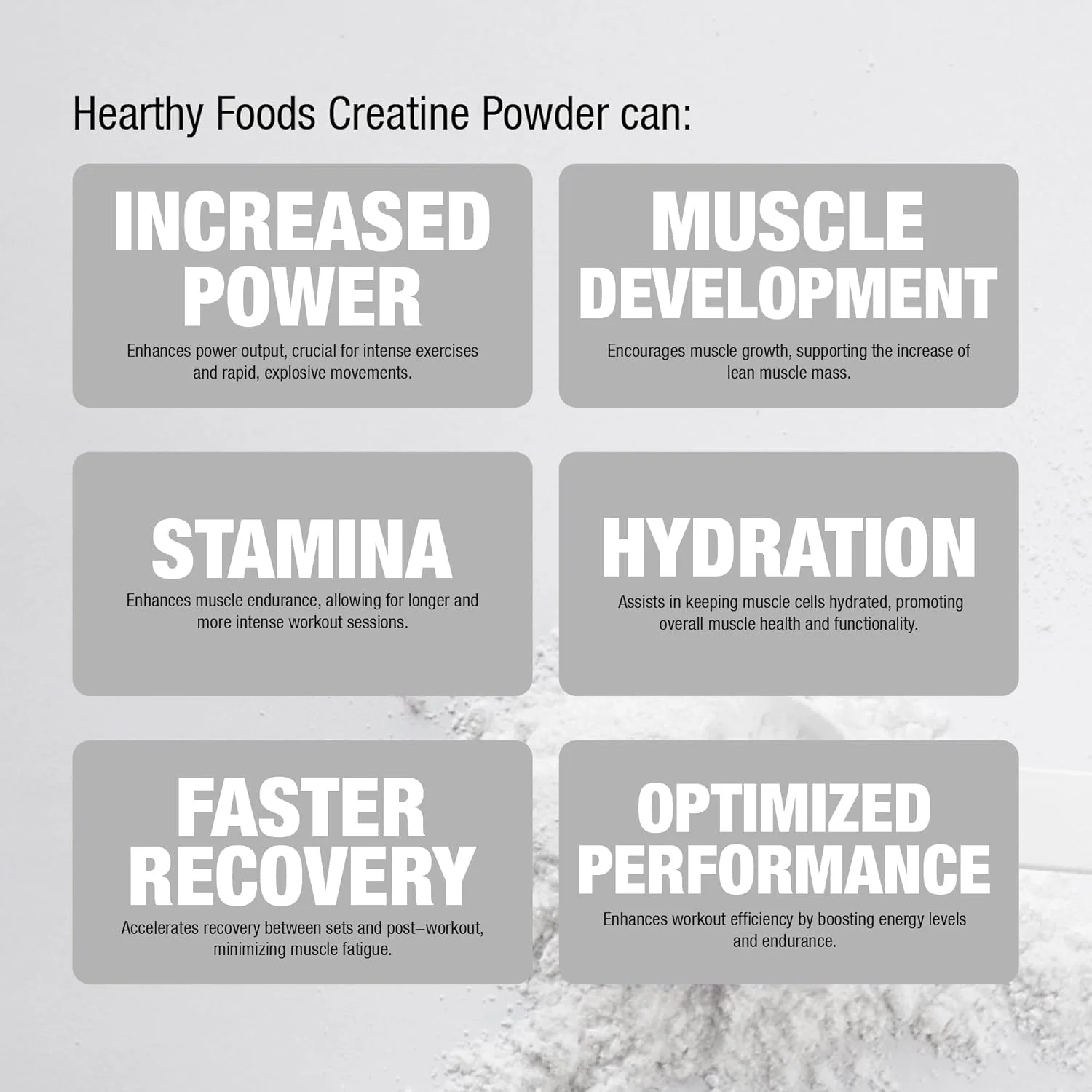 HEARTHY FOODS Creatine Monohydrate Micronized Powder 500G - 100 Servings, 5000mg Per Serving (5g) - 17.9 Oz for Men  Women Muscle Growth  Recovery - UNFLAVORED