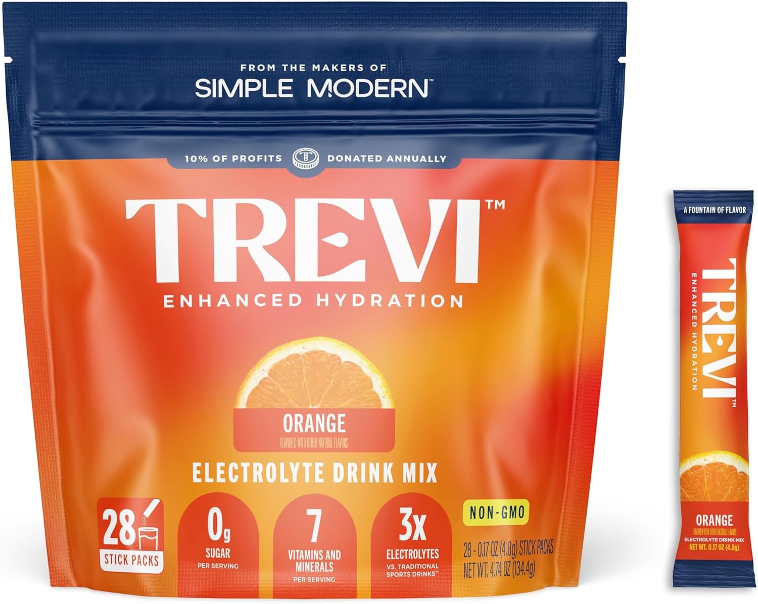 TREVI™ Sugar Free Electrolytes - Drink Mix Hydration Powder Packets - 28 Count - Favorites Variety Pack - Cherry Lime, Strawberry Kiwi, Berry Lemonade, Arctic Frost
