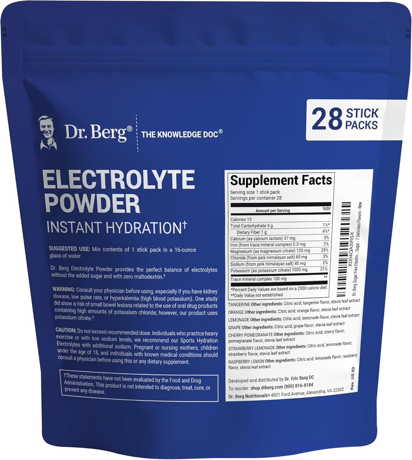 Dr. Berg Sugar Free Electrolyte Powder Packets (Variety Pack) - Daily Electrolyte Drink Mix - Total Hydration Pouches Sugar Free - Keto Electrolytes Powder Packets No Sugar - Delicious Flavors Dr. Berg Sugar Free Electrolyte Powder Packets (Variety Pack) - Daily Electrolyte Drink Mix - Total Hydration Pouches Sugar Free - Keto Electrolytes Powder Packets No Sugar - Delicious Flavors