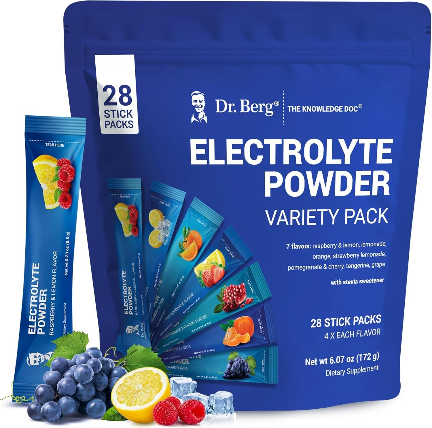 Dr. Berg Sugar Free Electrolyte Powder Packets (Variety Pack) - Daily Electrolyte Drink Mix - Total Hydration Pouches Sugar Free - Keto Electrolytes Powder Packets No Sugar - Delicious Flavors Dr. Berg Sugar Free Electrolyte Powder Packets (Variety Pack) - Daily Electrolyte Drink Mix - Total Hydration Pouches Sugar Free - Keto Electrolytes Powder Packets No Sugar - Delicious Flavors