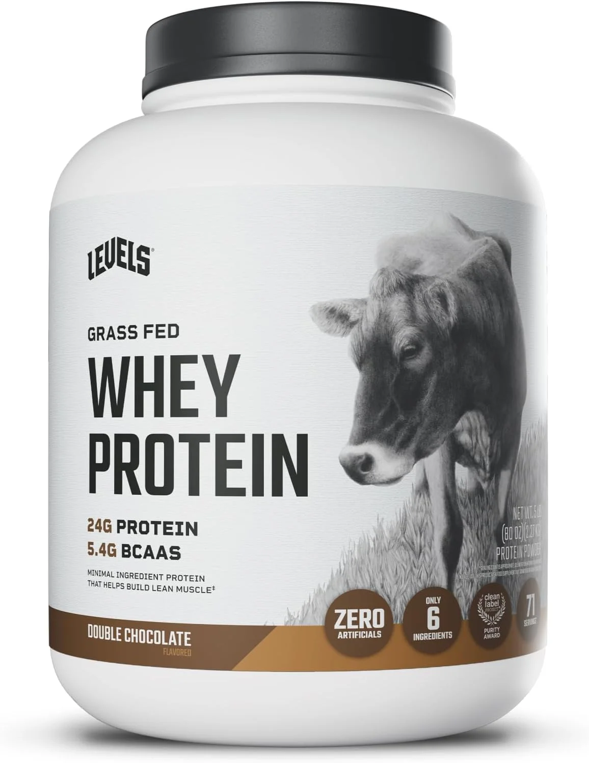 Levels Grass Fed Whey Protein Powder, No Artificials, 24G of Protein, Double Chocolate, 2LB Levels Grass Fed Whey Protein Powder, No Artificials, 24G of Protein, Double Chocolate, 2LB